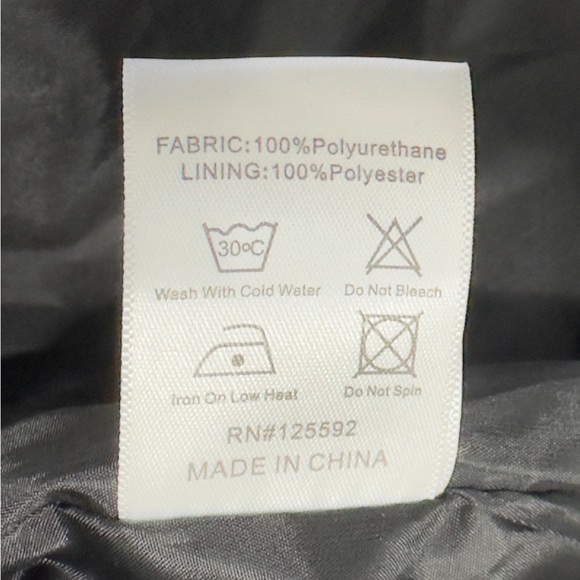 White Mark Black Faux Leather Studded Biker Waist Jacket Silver Accents … - Picture 15 of 16